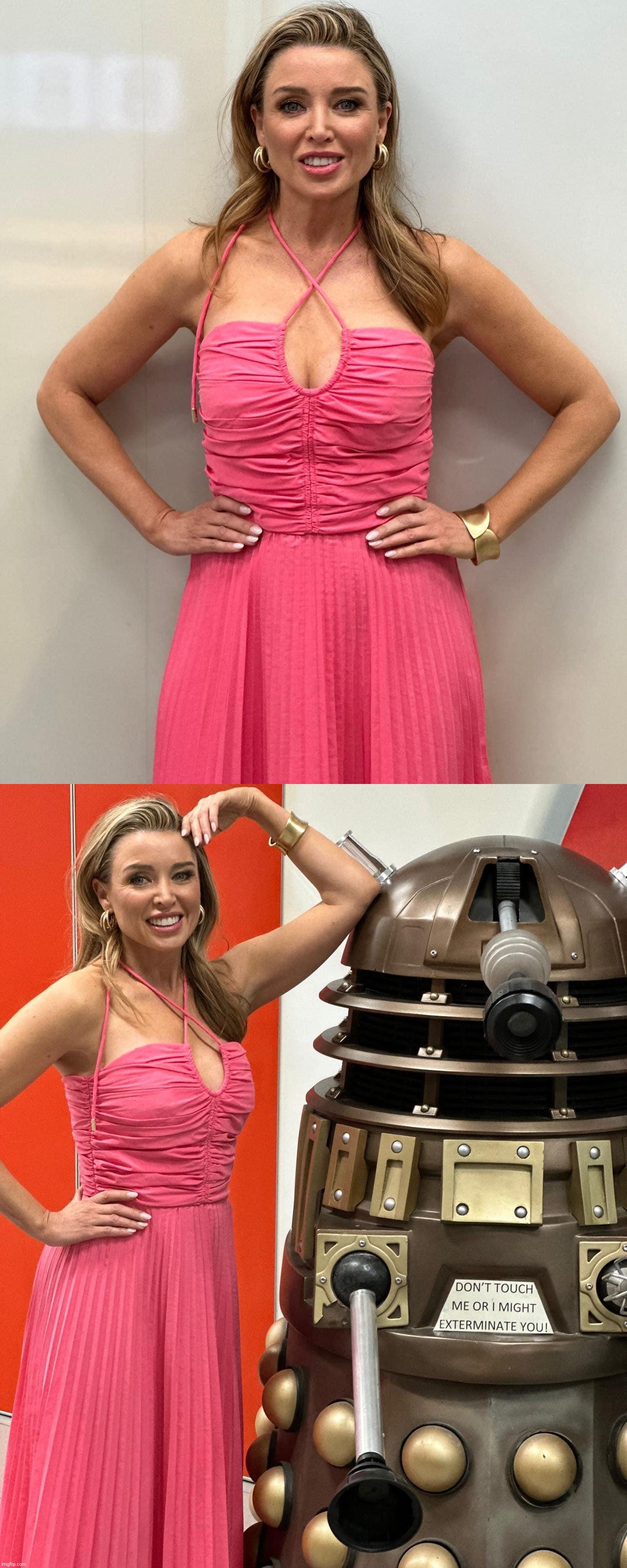 image tagged in dannii minogue,dannii minogue and dalek | made w/ Imgflip meme maker