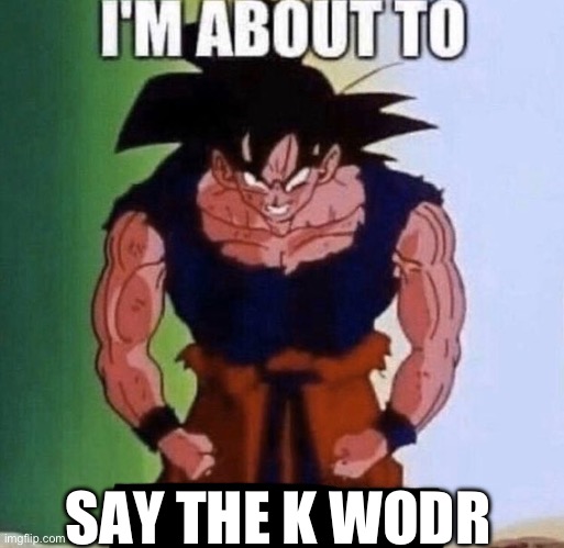 Im about to get racist | SAY THE K WODR | image tagged in im about to get racist | made w/ Imgflip meme maker