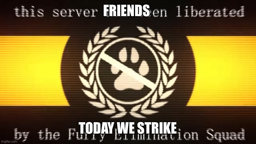 King’s Announcement | FRIENDS; TODAY WE STRIKE | image tagged in this server has been liberated | made w/ Imgflip meme maker
