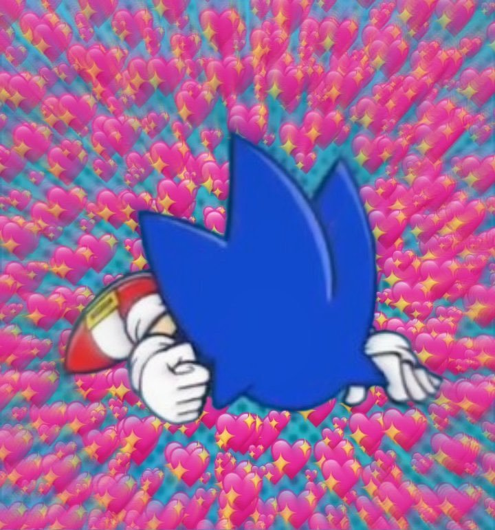 sonic punching the floor with hearts Blank Meme Template