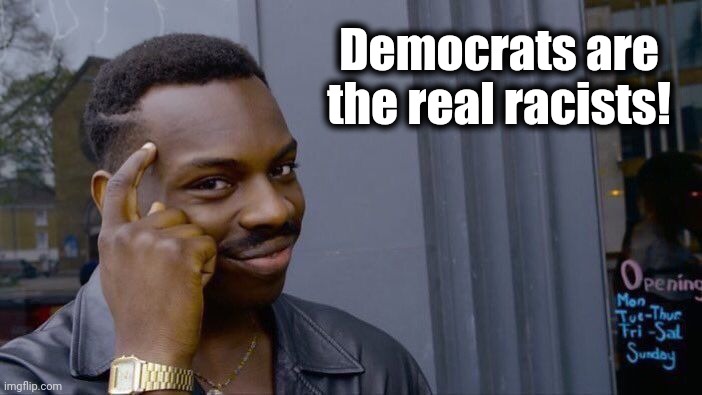 Roll Safe Think About It Meme | Democrats are the real racists! | image tagged in memes,roll safe think about it | made w/ Imgflip meme maker