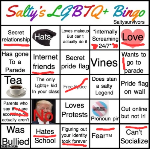 mah brain damage makes me not have advanced feelings :\ | image tagged in the pride bingo | made w/ Imgflip meme maker