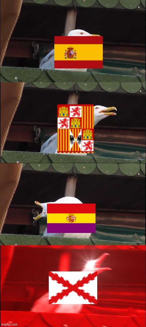 Spain History | image tagged in memes,inhaling seagull,spain | made w/ Imgflip meme maker