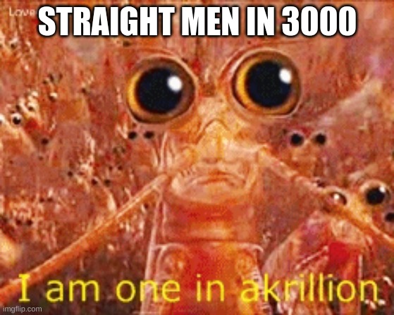one in akrillion | STRAIGHT MEN IN 3000 | image tagged in memes | made w/ Imgflip meme maker