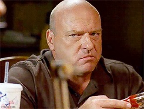 Hank Schrader glare Breaking Bad | image tagged in hank schrader glare breaking bad | made w/ Imgflip meme maker