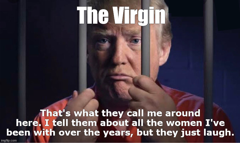 The Virgin | image tagged in trump,donald trump,virgin,prison,funny,memes | made w/ Imgflip meme maker