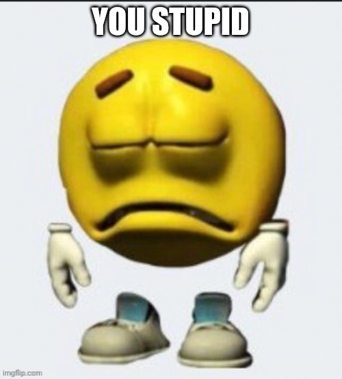 Sad emoji | YOU STUPID | image tagged in sad emoji | made w/ Imgflip meme maker