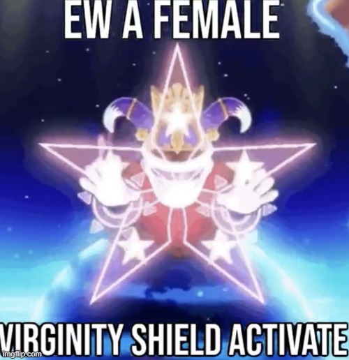 Magolor virginity shield remastered | image tagged in magolor virginity shield remastered | made w/ Imgflip meme maker