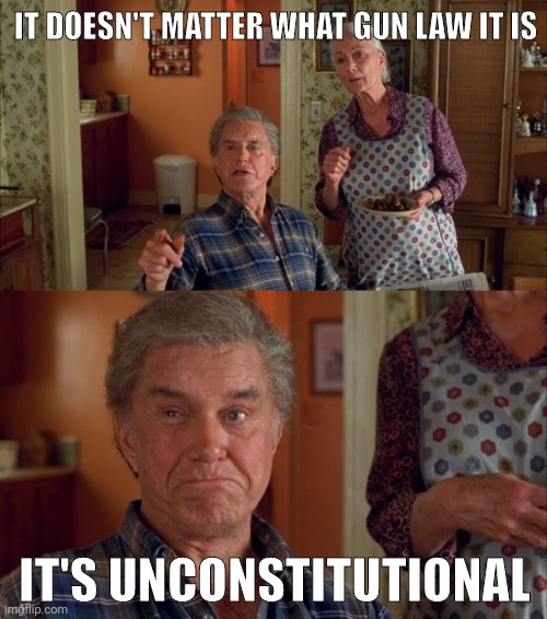 Plain and simple. | IT DOESN'T MATTER WHAT GUN LAW IT IS; IT'S UNCONSTITUTIONAL | image tagged in memes | made w/ Imgflip meme maker