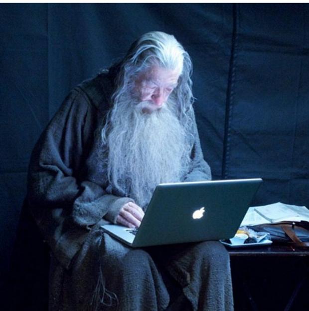 Gandalf Checks His Email Blank Meme Template