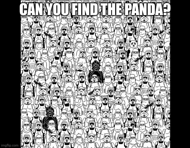There is also a c-3PO hidden as well | CAN YOU FIND THE PANDA? | image tagged in find | made w/ Imgflip meme maker