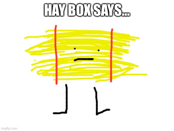 comment what he would say | HAY BOX SAYS… | made w/ Imgflip meme maker