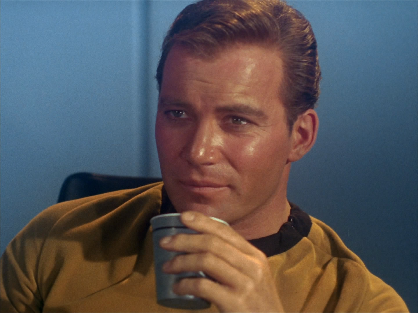 Kirk with Coffee Blank Meme Template