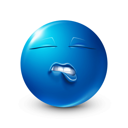 High Quality sexy blue emoji biting his lip real Blank Meme Template