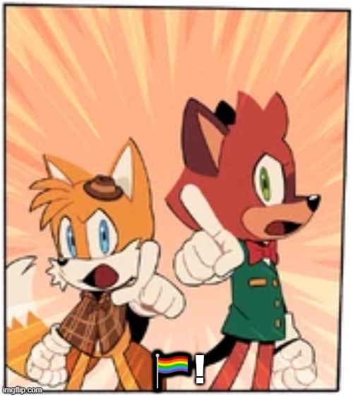 Tails and Barry | 🏳‍🌈! | image tagged in tails and barry | made w/ Imgflip meme maker