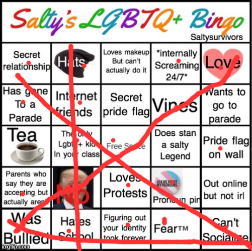 boom besties | image tagged in the pride bingo | made w/ Imgflip meme maker