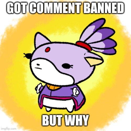 Blaze | GOT COMMENT BANNED; BUT WHY | image tagged in blaze | made w/ Imgflip meme maker