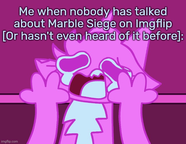 Sad Fuzzy Man 2 | Me when nobody has talked about Marble Siege on Imgflip [Or hasn't even heard of it before]: | image tagged in sad fuzzy man 2,idk,stuff,s o u p,carck | made w/ Imgflip meme maker