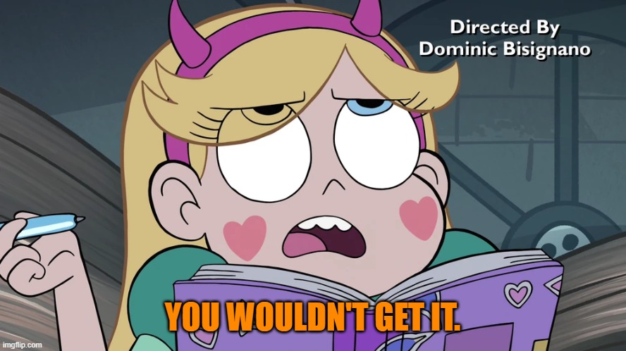 Star Butterfly | YOU WOULDN'T GET IT. | image tagged in star butterfly | made w/ Imgflip meme maker