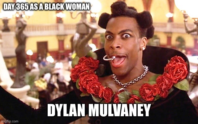 Day 365 | DAY 365 AS A BLACK WOMAN; DYLAN MULVANEY | image tagged in funny | made w/ Imgflip meme maker