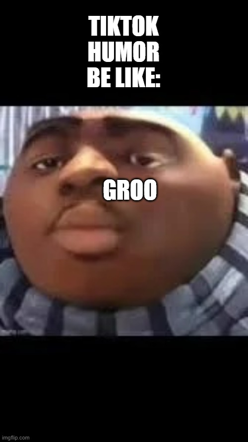 groo | TIKTOK HUMOR BE LIKE:; GROO | image tagged in goofy ahh gru,gru,groovy,goofy ahh,what,tiktok | made w/ Imgflip meme maker