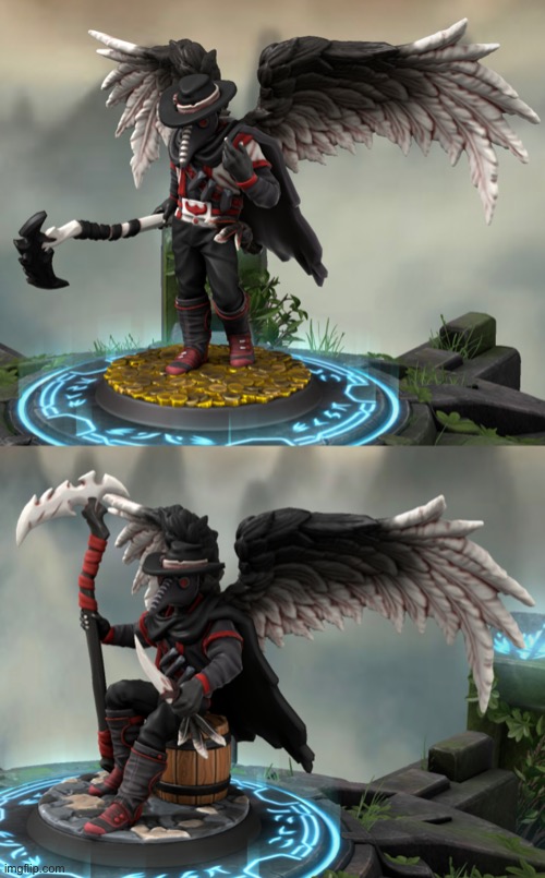 The raven | image tagged in bird,heroforge,black and red,relly really cool | made w/ Imgflip meme maker