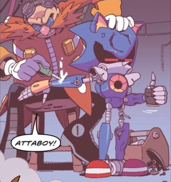 High Quality eggman metal sonic attaboy Blank Meme Template