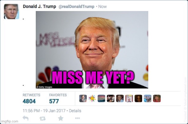 Miss me yet | MISS ME YET? | image tagged in donald trump,trump,america,politics,joe biden | made w/ Imgflip meme maker