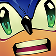 sonic close up shocked Blank Meme Template