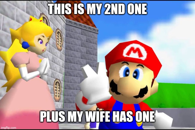 Super Mario 64 | THIS IS MY 2ND ONE PLUS MY WIFE HAS ONE | image tagged in super mario 64 | made w/ Imgflip meme maker