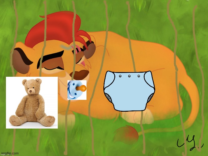 Kion sleeping in a crib. Also the 1st (First) meme in this stream | image tagged in a mentally sick piece of garbage | made w/ Imgflip meme maker