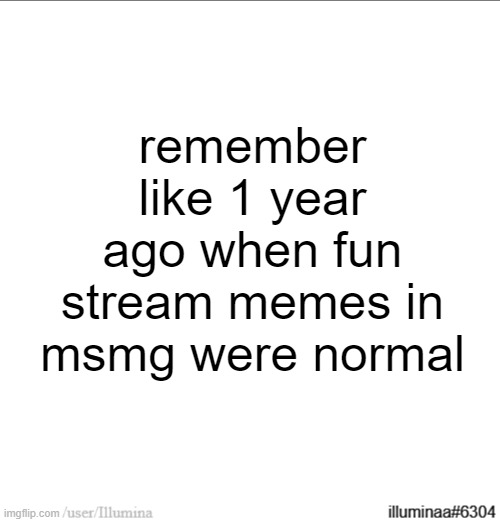 remember like 1 year ago when fun stream memes in msmg were normal | made w/ Imgflip meme maker
