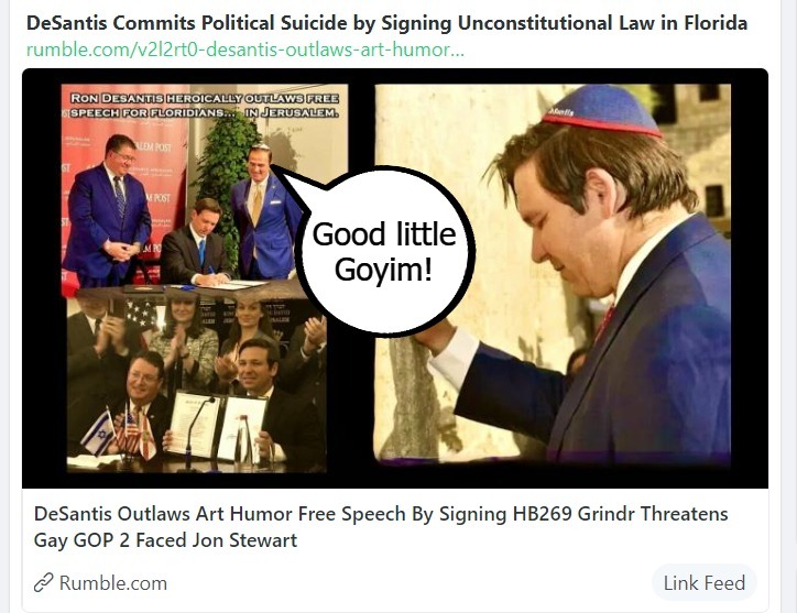 DeSantis Commits Political Suicide by Signing Unconstitutional Law in Florida | image tagged in ron desantis,goyim,goy,suck up,contemplating suicide guy,full retard | made w/ Imgflip meme maker