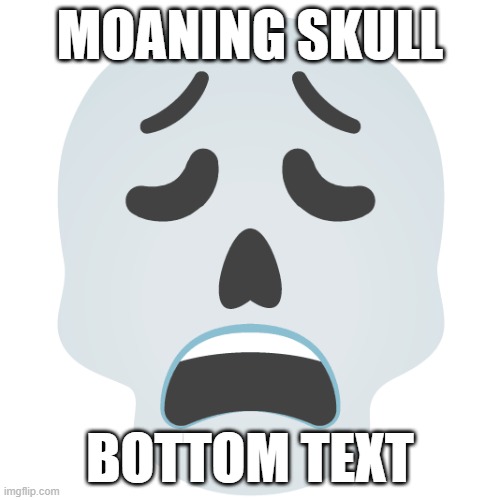 MOANING SKULL; BOTTOM TEXT | made w/ Imgflip meme maker