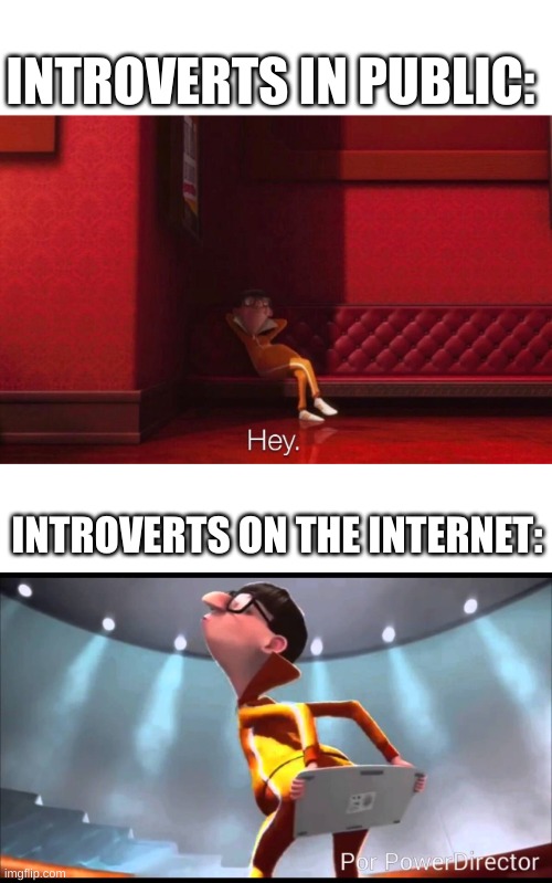 Just your typical msmg user | INTROVERTS IN PUBLIC:; INTROVERTS ON THE INTERNET: | image tagged in vector,vector keyboard | made w/ Imgflip meme maker