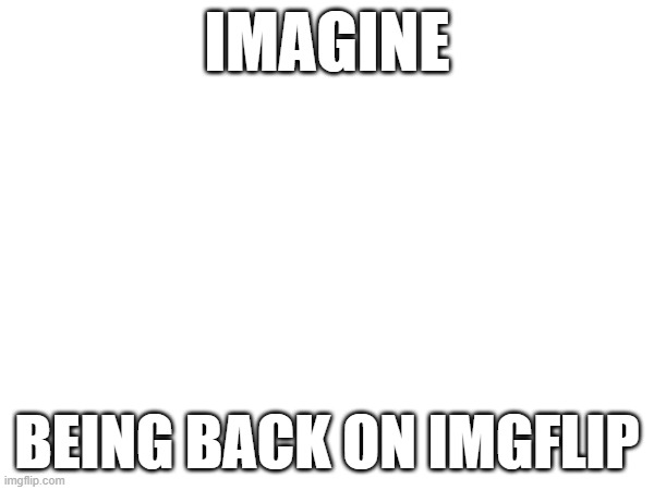 imagine | IMAGINE; BEING BACK ON IMGFLIP | made w/ Imgflip meme maker