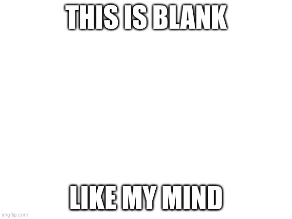 ? | THIS IS BLANK; LIKE MY MIND | image tagged in meme | made w/ Imgflip meme maker