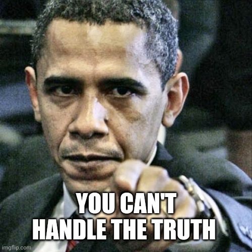 Pissed Off Obama Meme | YOU CAN'T HANDLE THE TRUTH | image tagged in memes,pissed off obama | made w/ Imgflip meme maker