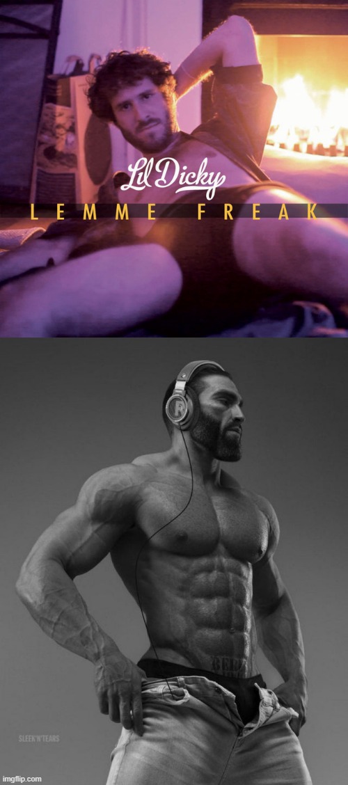 Gigachad with headphones | made w/ Imgflip meme maker