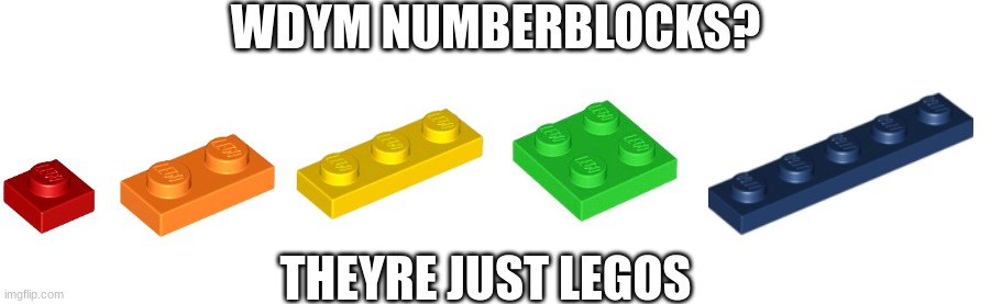 i got the pictures from bricklink.com! 5 is so dark because there was no other blue ;-; | WDYM NUMBERBLOCKS? THEYRE JUST LEGOS | made w/ Imgflip meme maker
