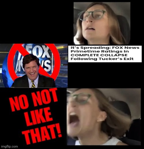 Tucker Carlson firing destroyed fox news instead | image tagged in fox news,collapse,leftists,crying,tucker carlson | made w/ Imgflip meme maker