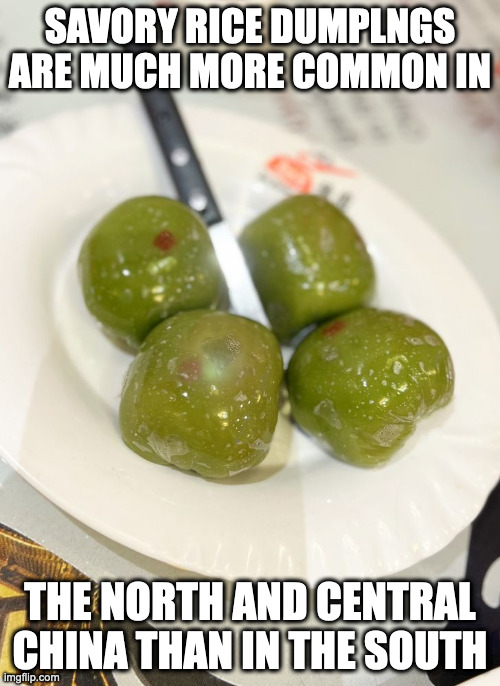 Rice Dumpling With Salted Egg Yolk | SAVORY RICE DUMPLNGS ARE MUCH MORE COMMON IN; THE NORTH AND CENTRAL CHINA THAN IN THE SOUTH | image tagged in food,memes | made w/ Imgflip meme maker