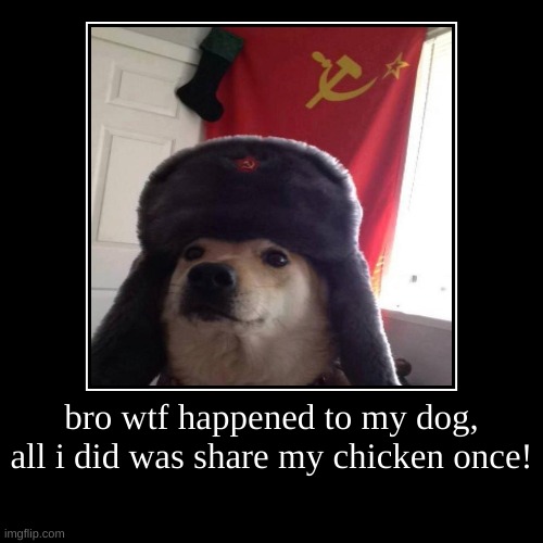 Communist dog | image tagged in funny,demotivationals,dog,communism,confusion | made w/ Imgflip demotivational maker