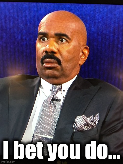 Steve Harvey WTF Face | I bet you do... | image tagged in steve harvey wtf face | made w/ Imgflip meme maker