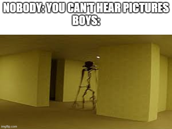 NOBODY: YOU CAN'T HEAR PICTURES
BOYS: | made w/ Imgflip meme maker