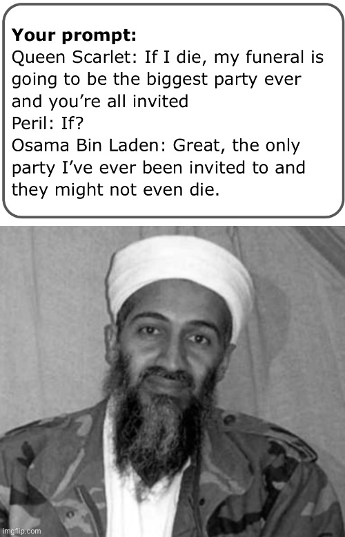 Average Scarlet L | image tagged in osama bin laden | made w/ Imgflip meme maker