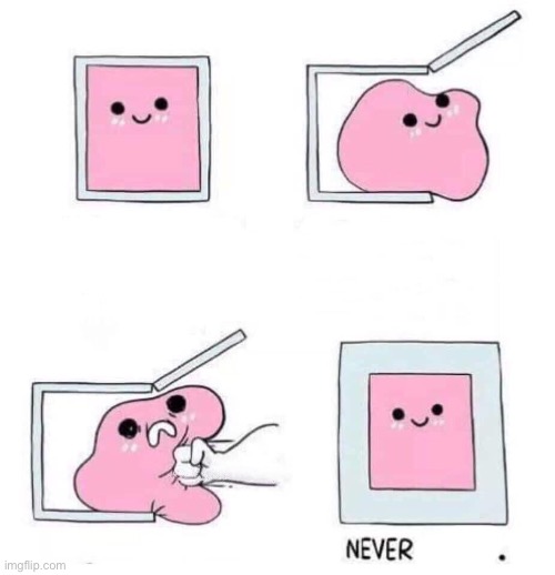 Never again | image tagged in never again | made w/ Imgflip meme maker