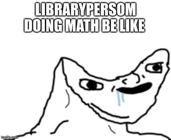 Dumb Wojak | LIBRARYPERSOM DOING MATH BE LIKE | image tagged in dumb wojak | made w/ Imgflip meme maker