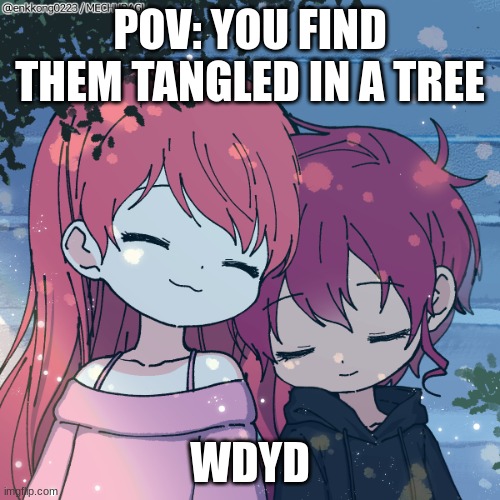 if you want to rp, please send a memechat  link, because i got comment banned, i regret nothing | POV: YOU FIND THEM TANGLED IN A TREE; WDYD | image tagged in can someone give me back my ability to comment,i will not take back what i said tho | made w/ Imgflip meme maker