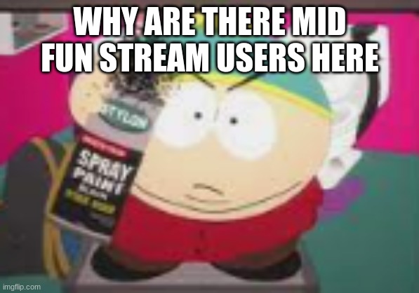 no nibba gtfo | WHY ARE THERE MID FUN STREAM USERS HERE | image tagged in no nibba gtfo | made w/ Imgflip meme maker